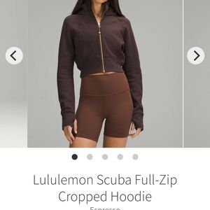 Lululemon Cropped Scuba - Espresso with Gold Zipper